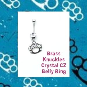 5/$10 | Crystal CZ Brass Knuckles Belly Ring